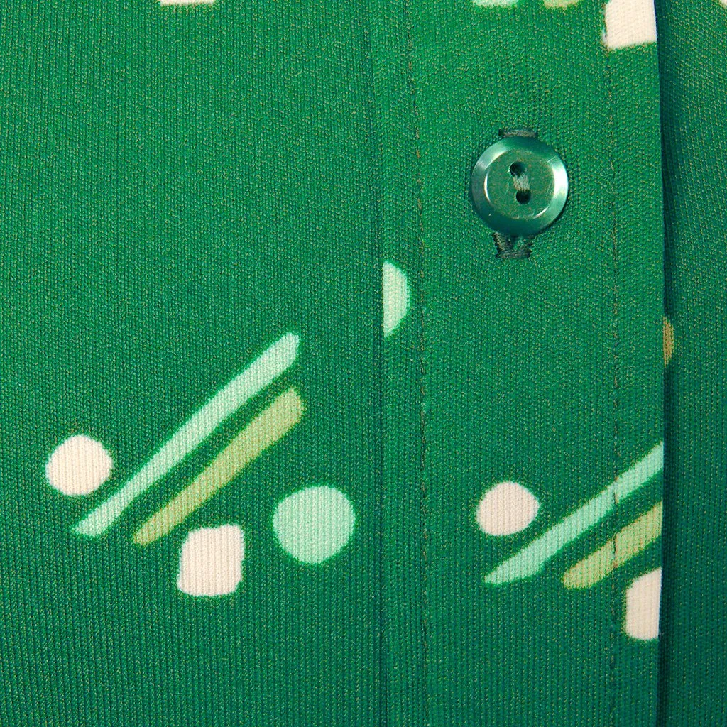 1960s Green Lines & Dots Blouse