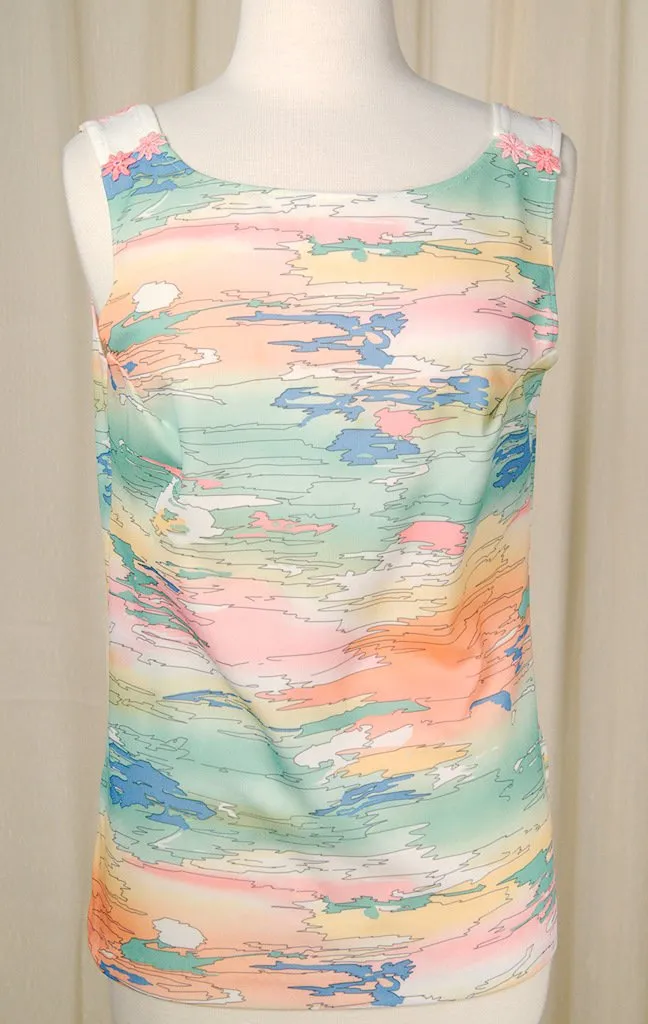 1960s Pastel Landscape Tank Set