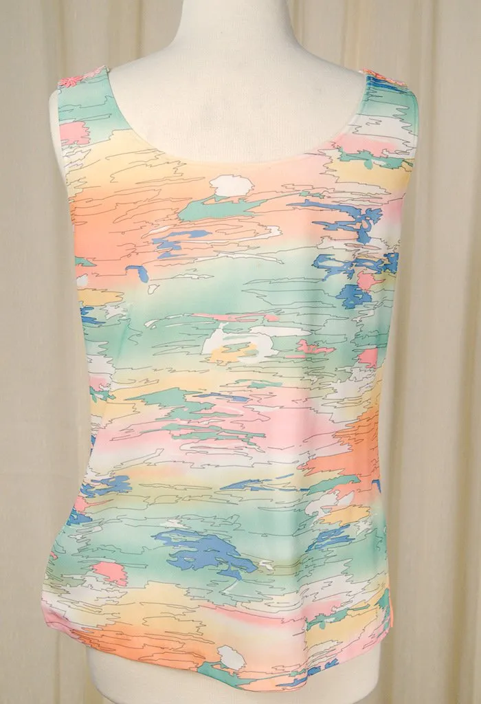 1960s Pastel Landscape Tank Set