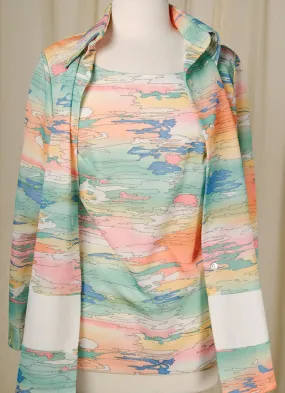 1960s Pastel Landscape Tank Set