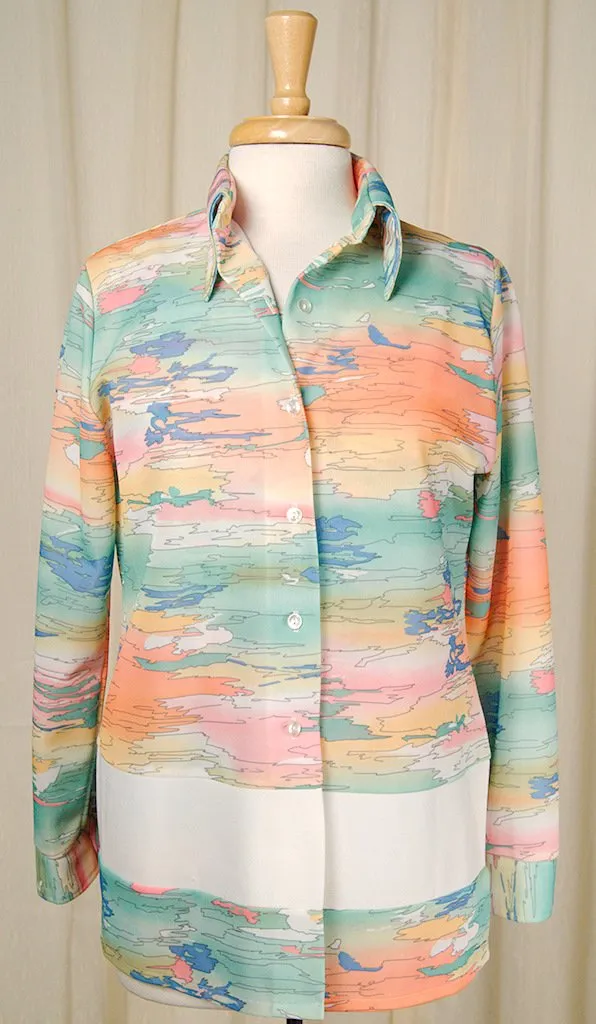 1960s Pastel Landscape Tank Set