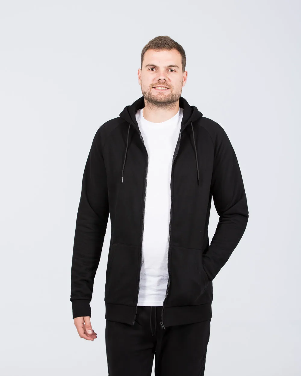 2t Ryan Zip Up Tall Hoodie (black)