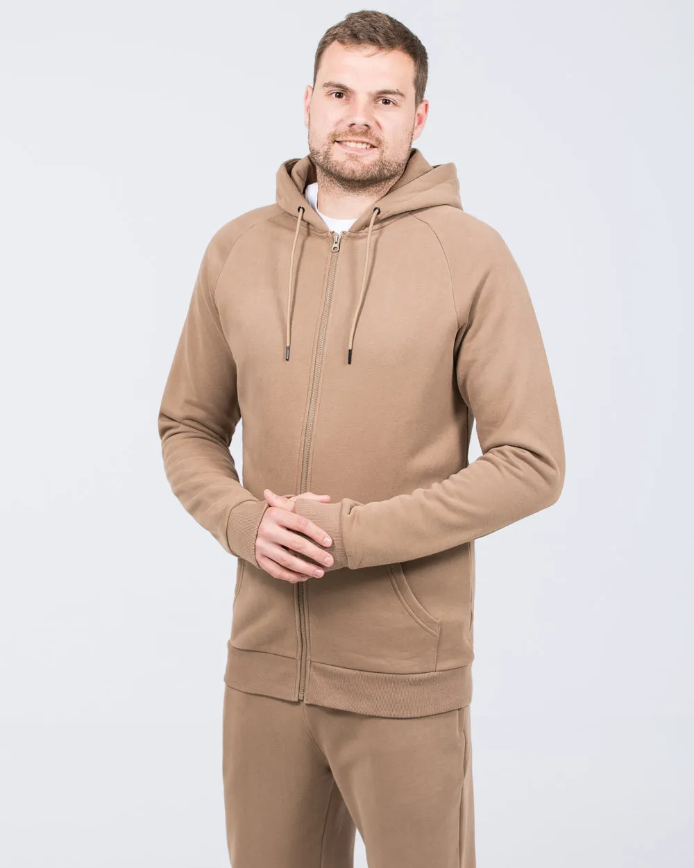 2t Ryan Zip Up Tall Hoodie (taupe)