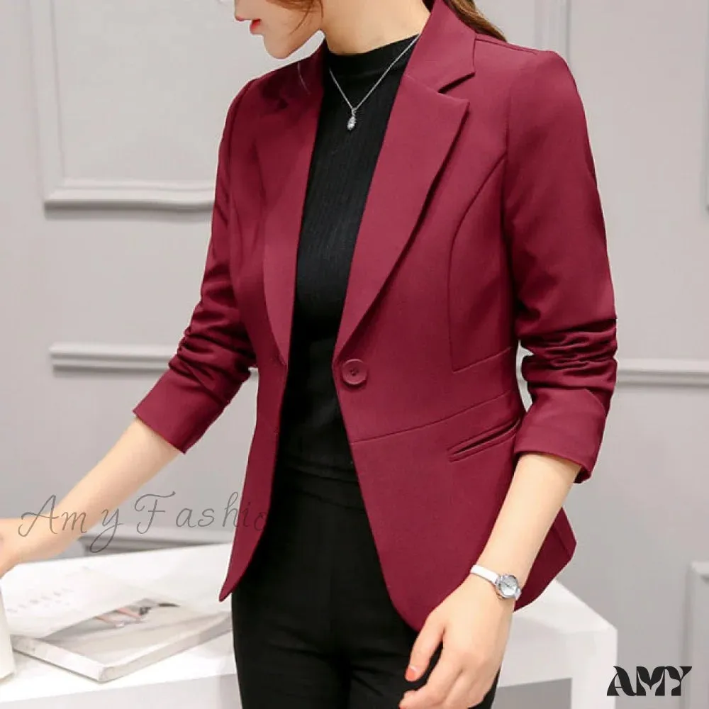 Amy Fashion - Fashion Solid Formal Blazers