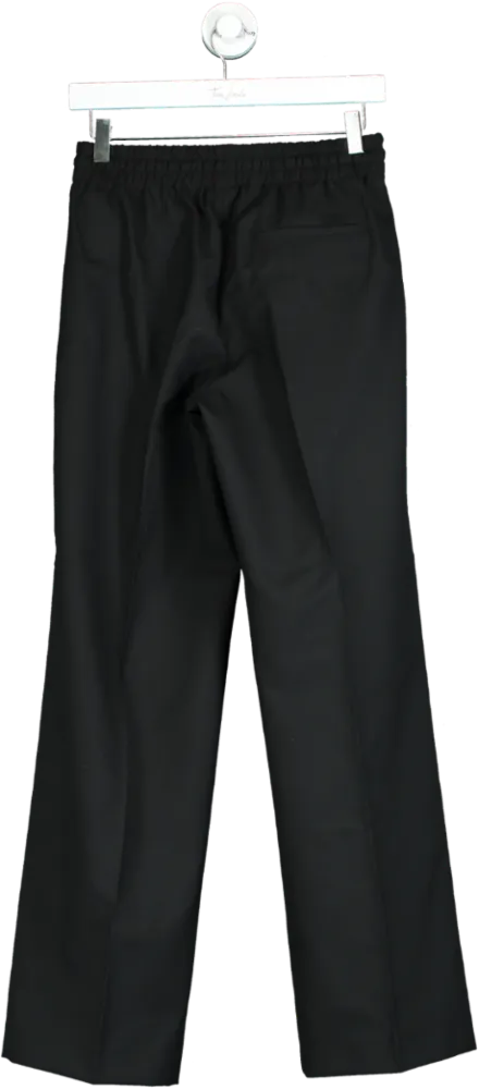 Arket Black High Waist Straight leg Wool Suit Trouser UK 10