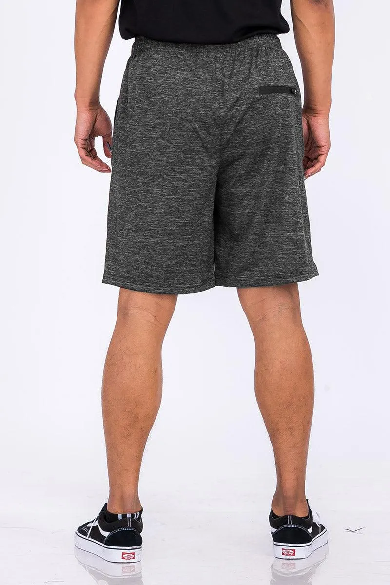 Black Marbled Light Weight Active Shorts