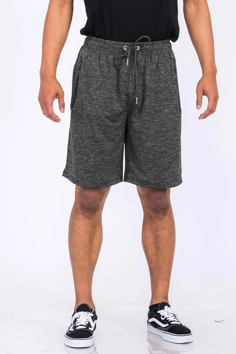 Black Marbled Light Weight Active Shorts