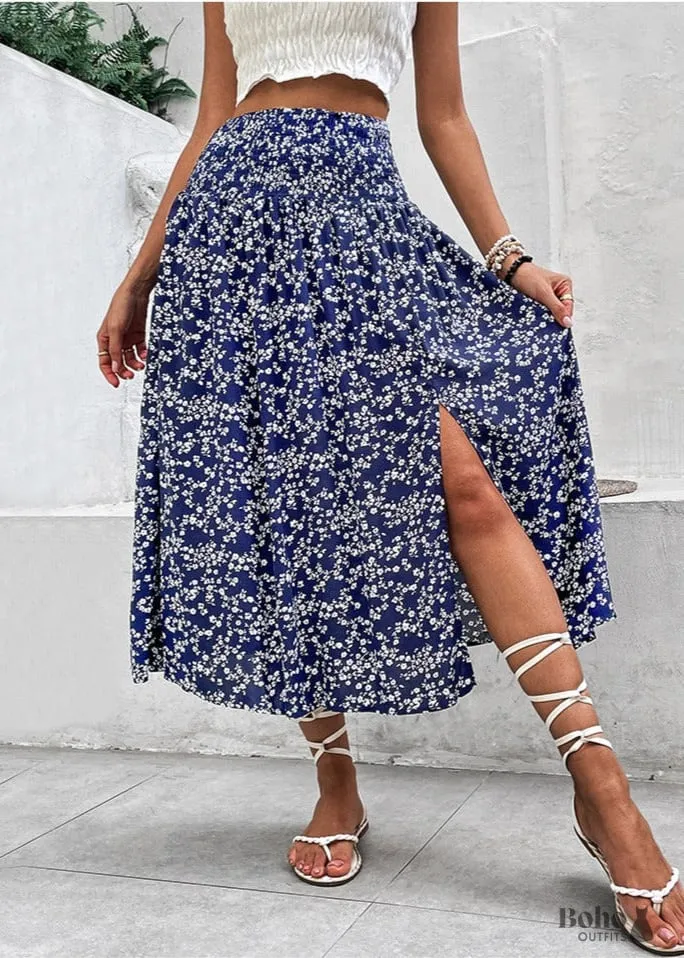 Boho Mid Length Printed Skirt Mila