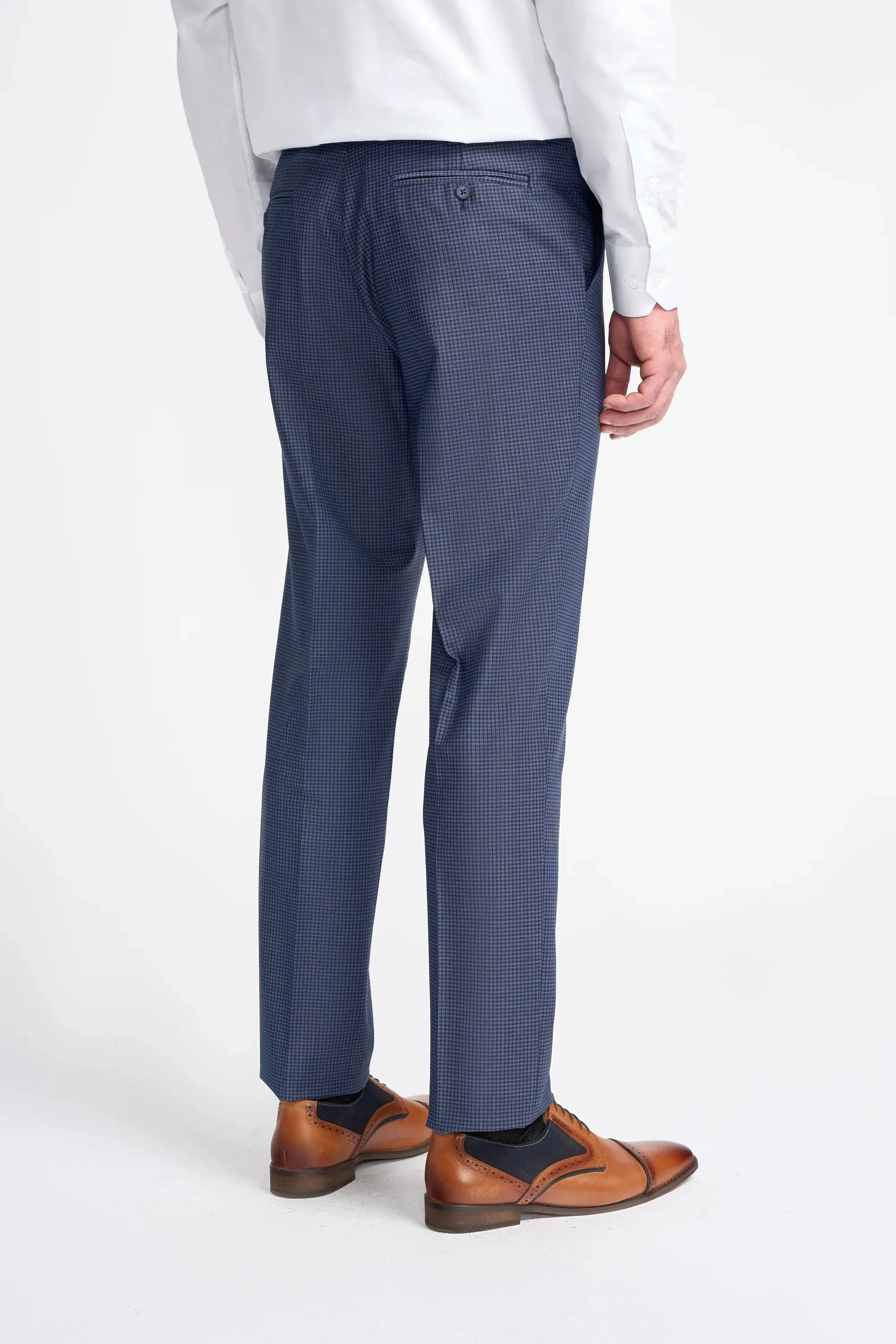 Bond - Men's Navy Check Trousers