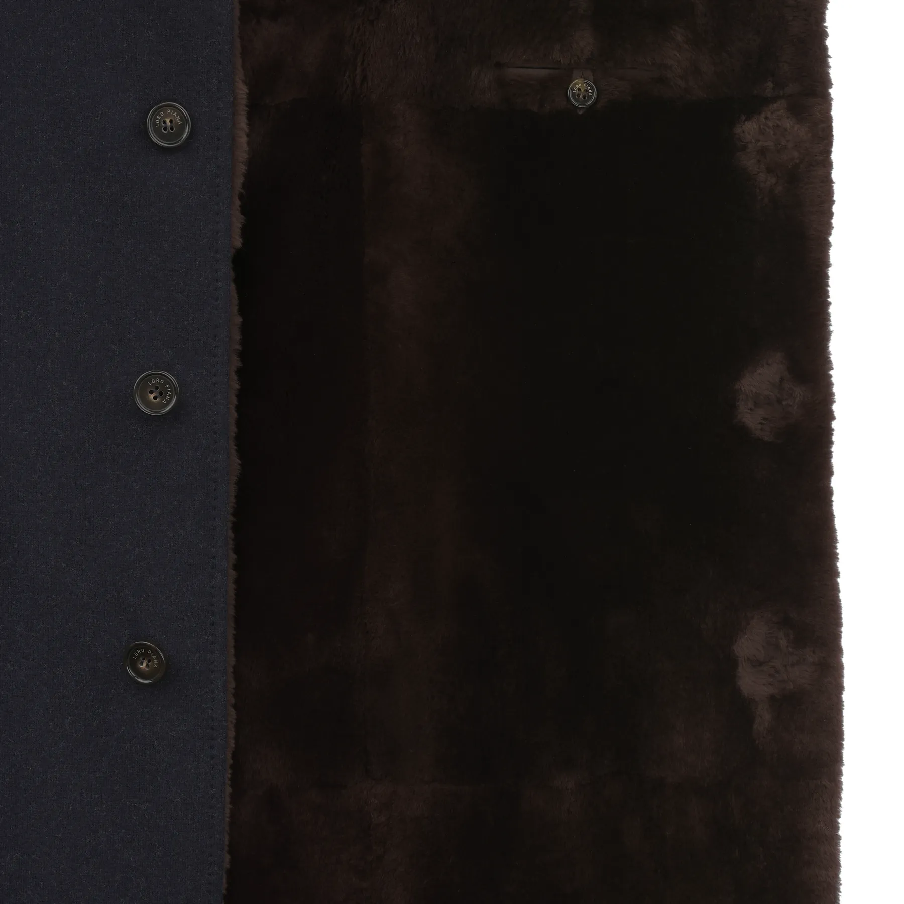 Cashmere-Blend Coat with Nutria Fur Lining in Dark Blue