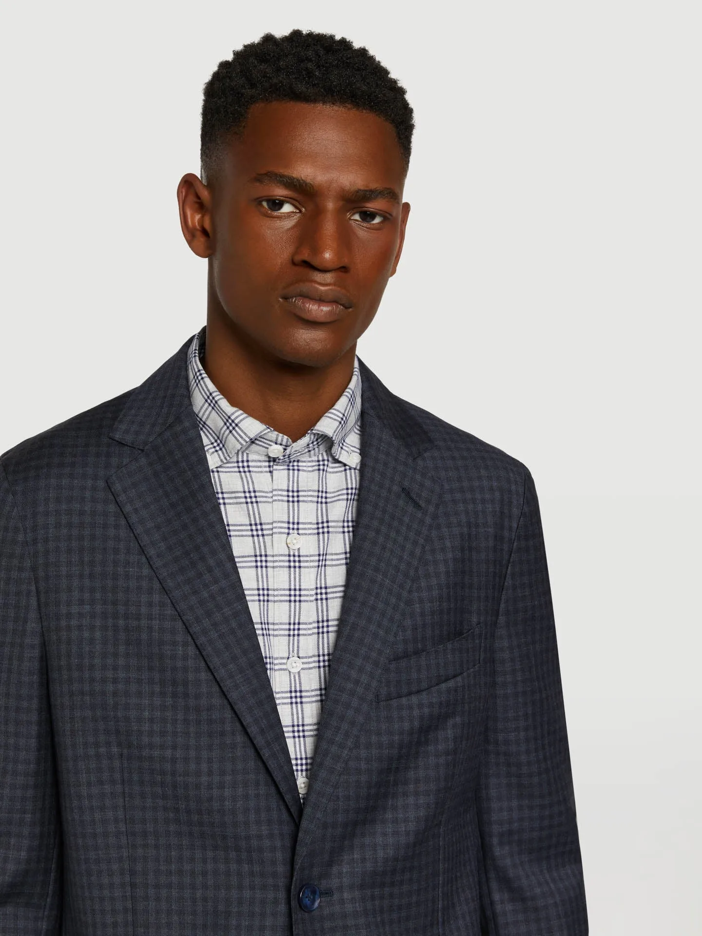 Checks wool blazer