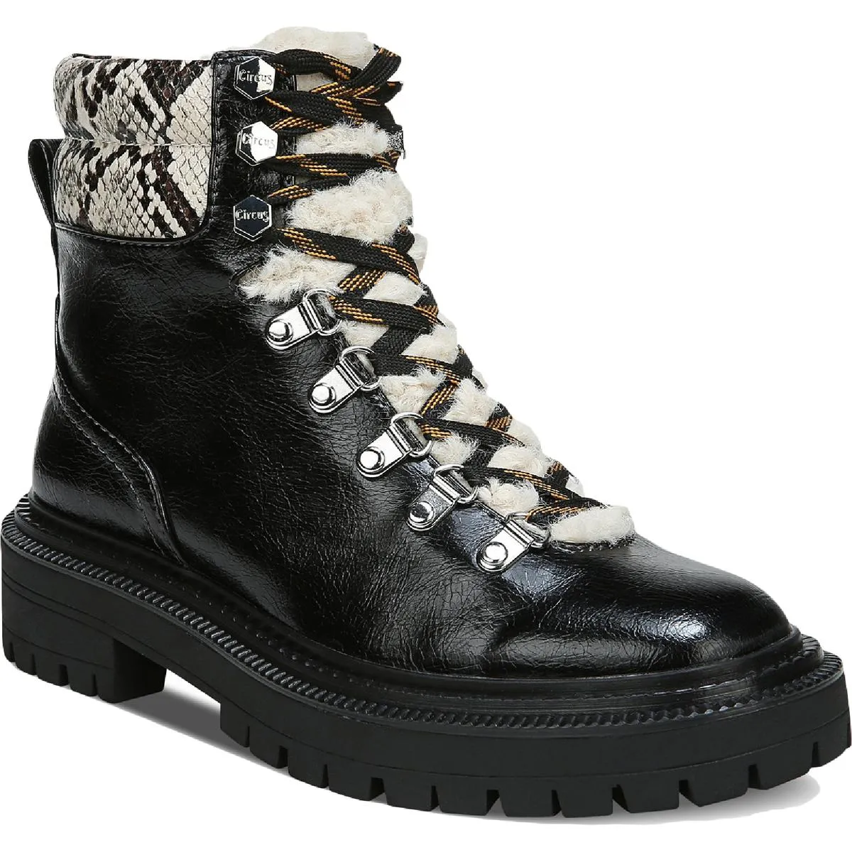 Circus by Sam Edelman Womens Flora Faux Leather Ankle Combat Boots