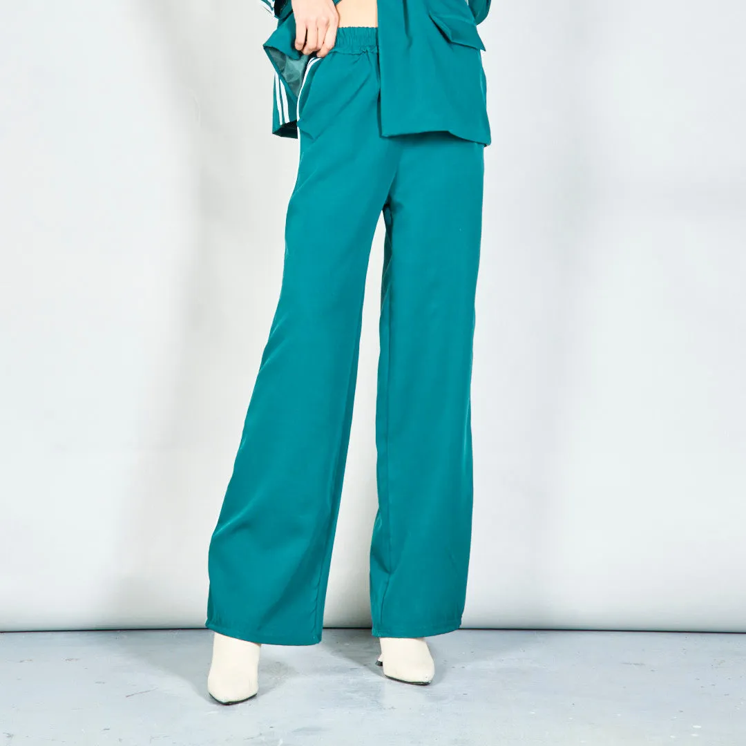 Classic tailored blazer and elastic-waist trouser set wholesale