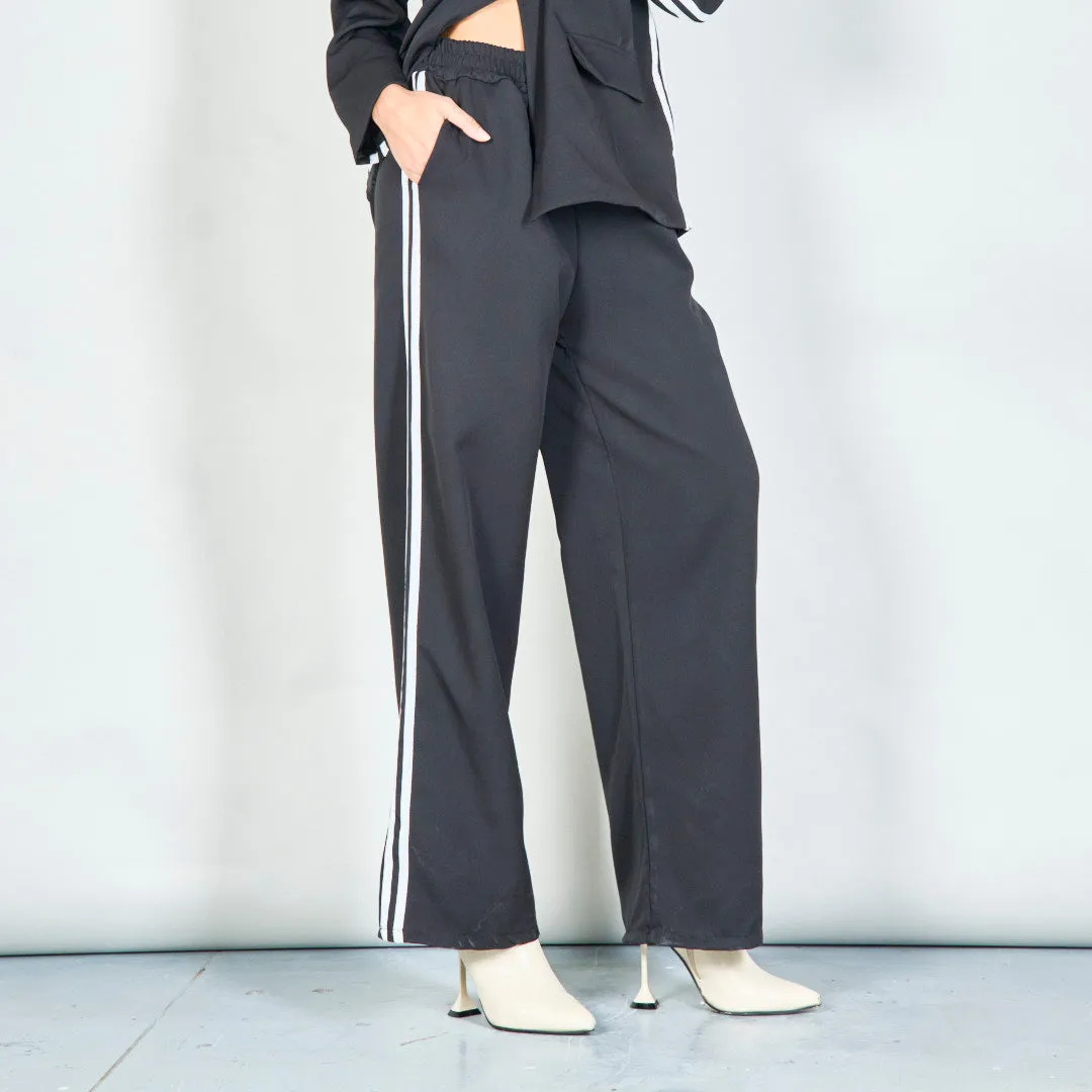 Classic tailored blazer and elastic-waist trouser set wholesale