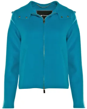 Cyan Cashmere Zip Jacket