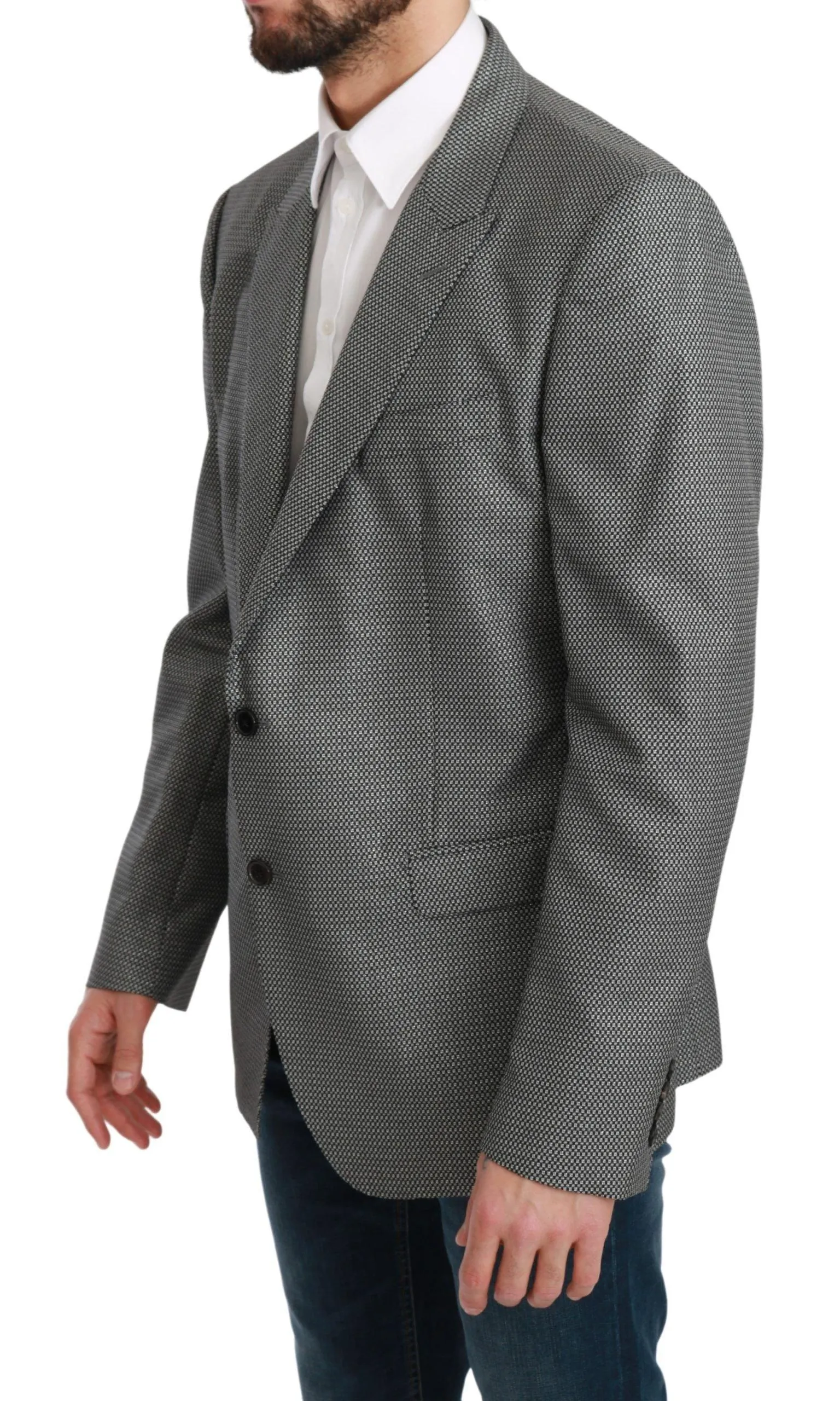 Dolce & Gabbana Gray Slim Fit Formal MARTINI Blazer