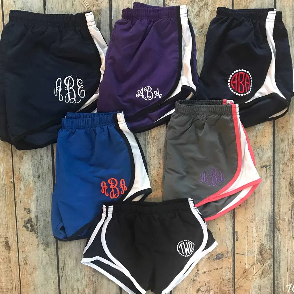 Embroidered Monogram Running Shorts