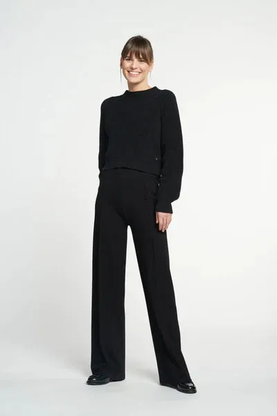 Forest pintuck flare pants - Black