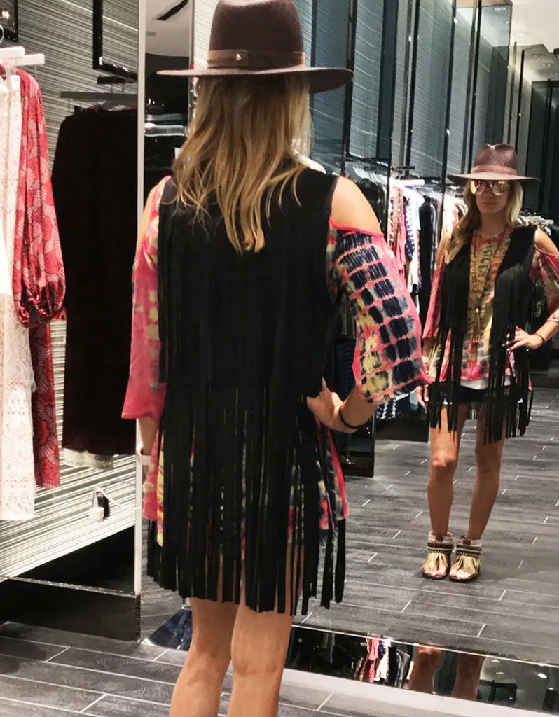 Fringe Forever Vest in Black