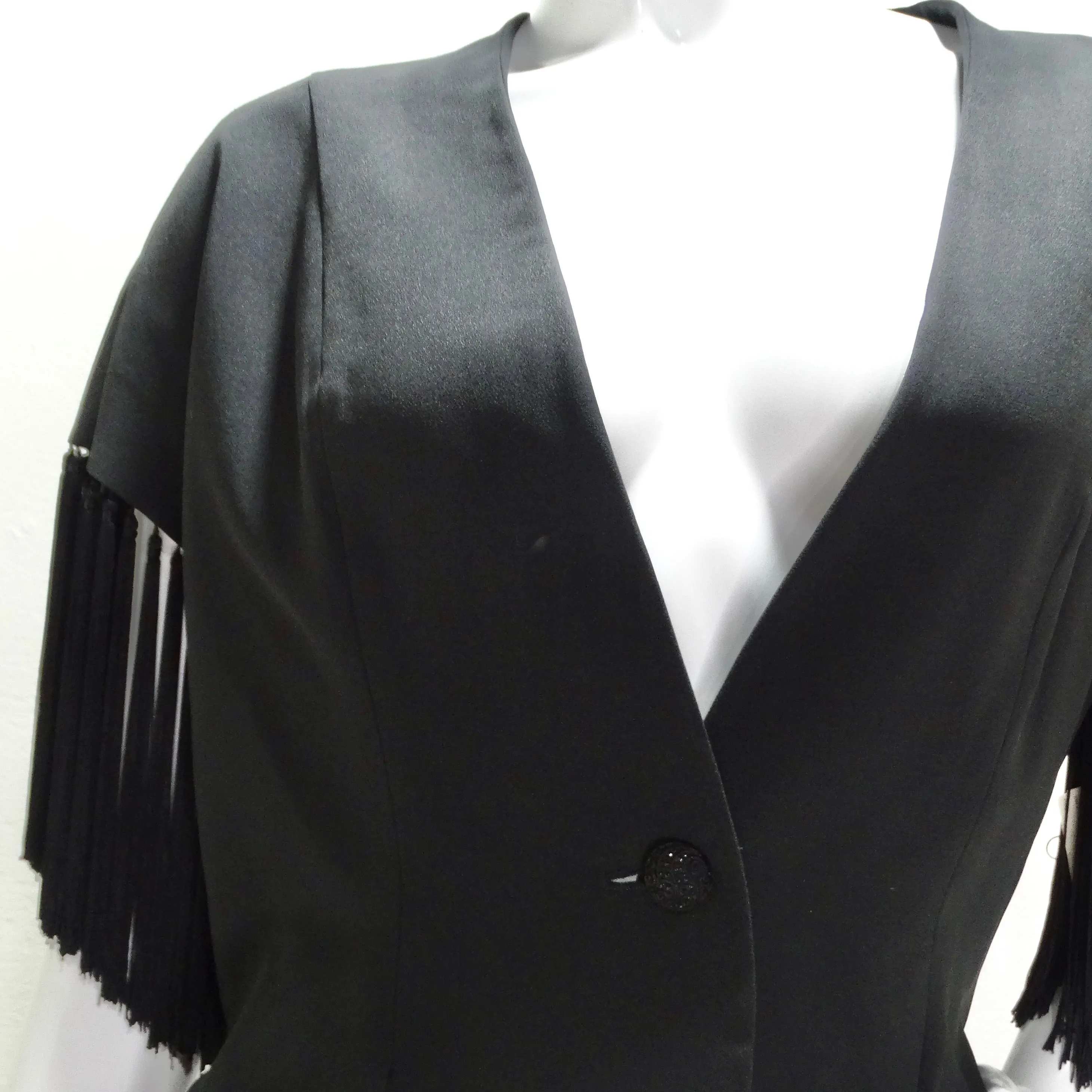 Givenchy 1980s Black Fringe Vest