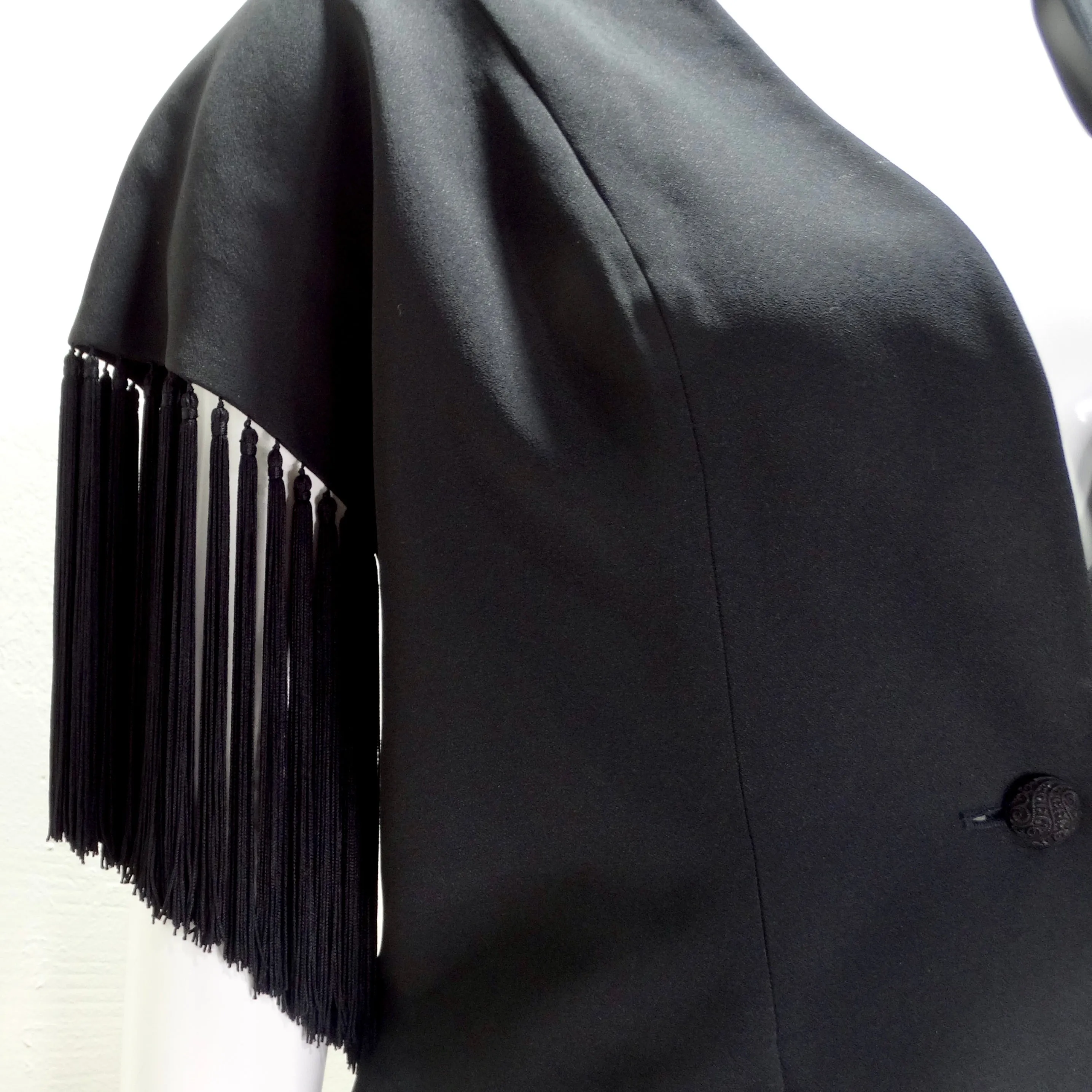 Givenchy 1980s Black Fringe Vest