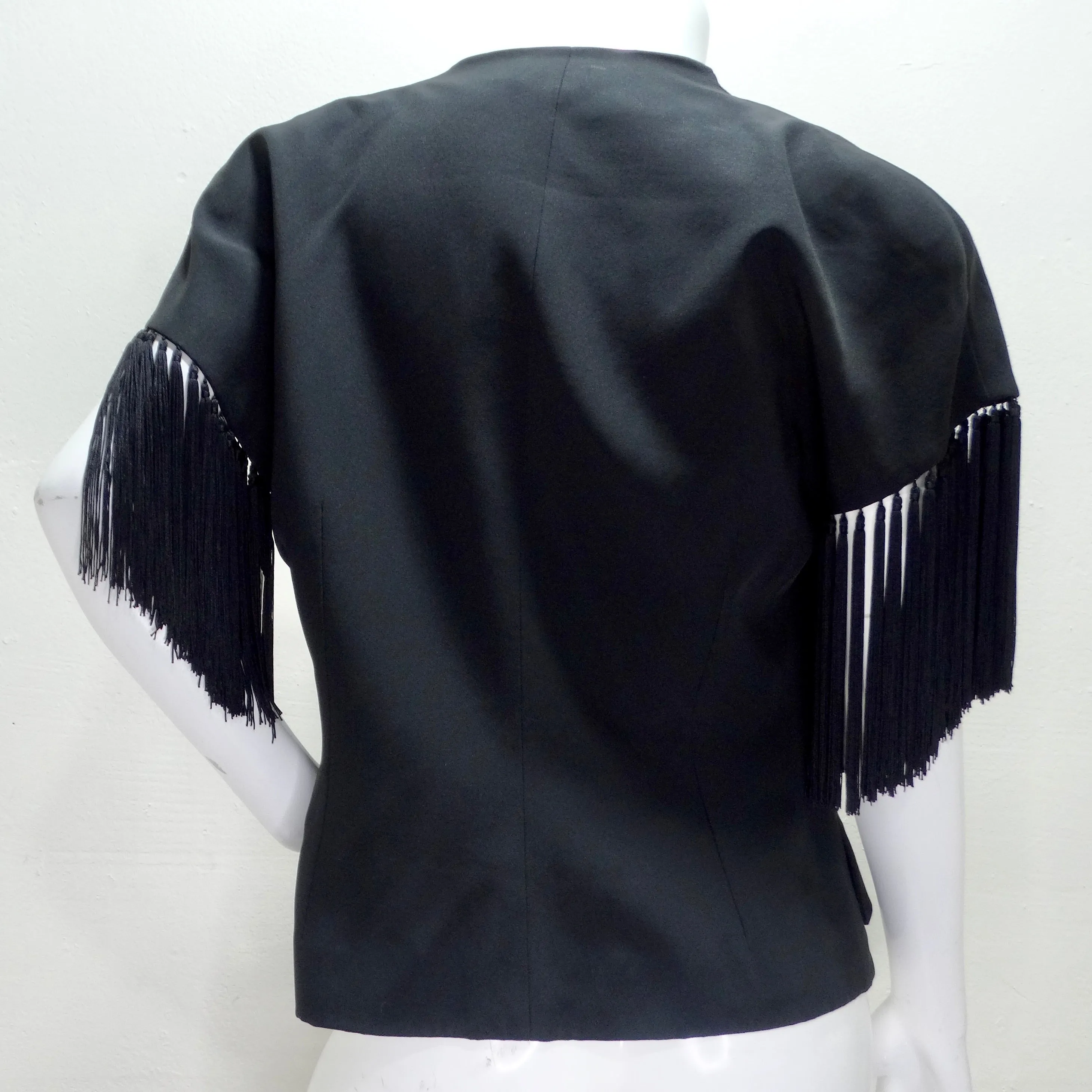 Givenchy 1980s Black Fringe Vest