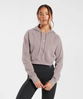 Gymshark Training Crop Hoodie - Washed Mauve