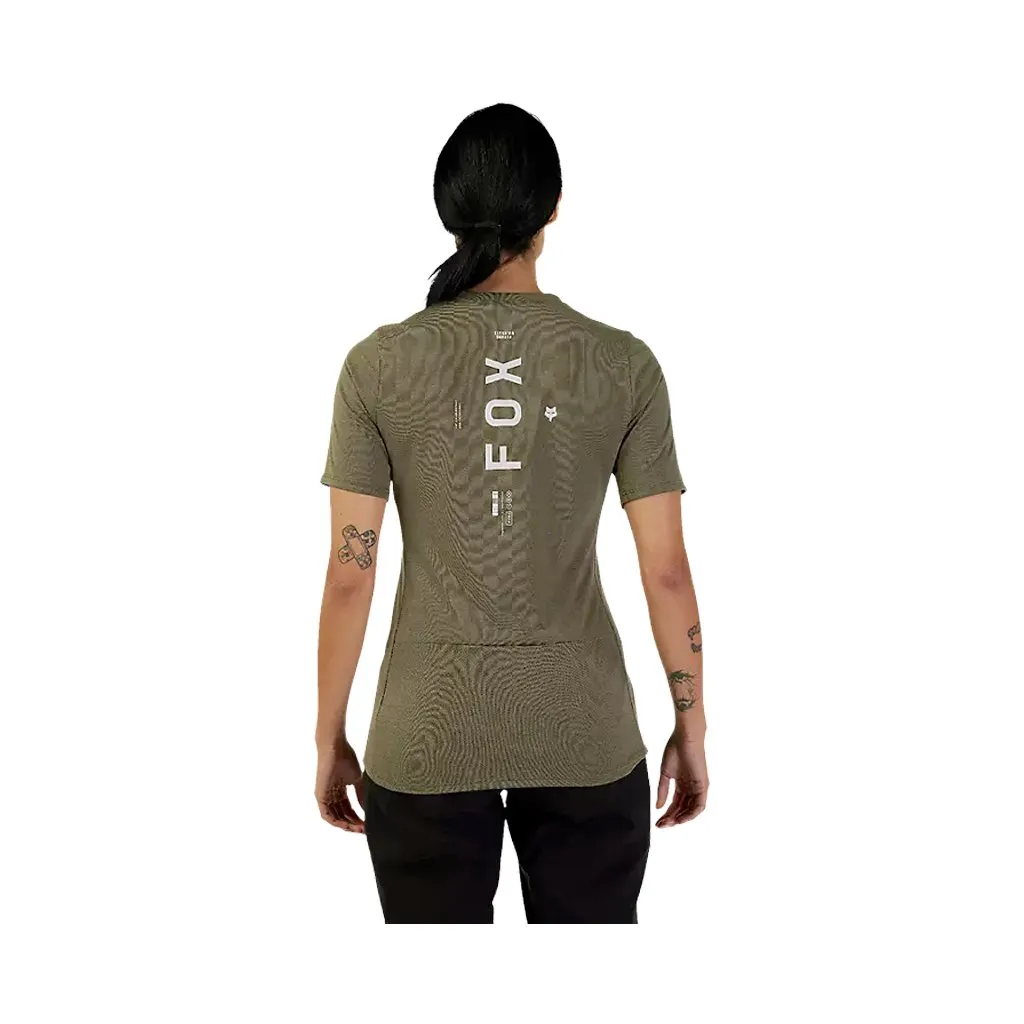 Jersey Fox Womens Ranger Alyn Drirelease SS - Olive Green