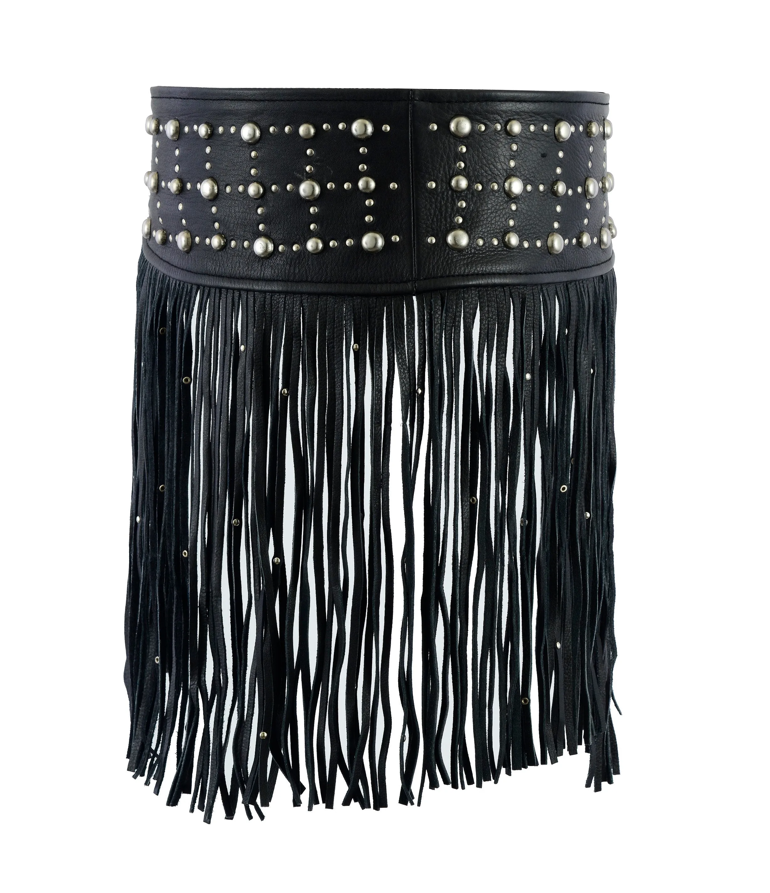 LEATHER TASSEL STUD HIP BELT FOR WOMEN