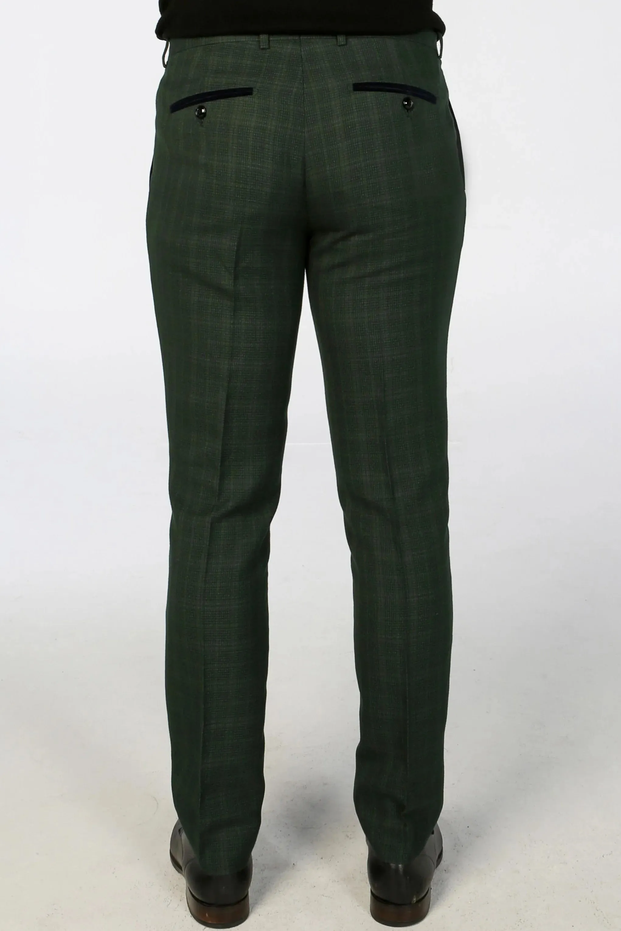 Leo - Men's Green Checked Trousers