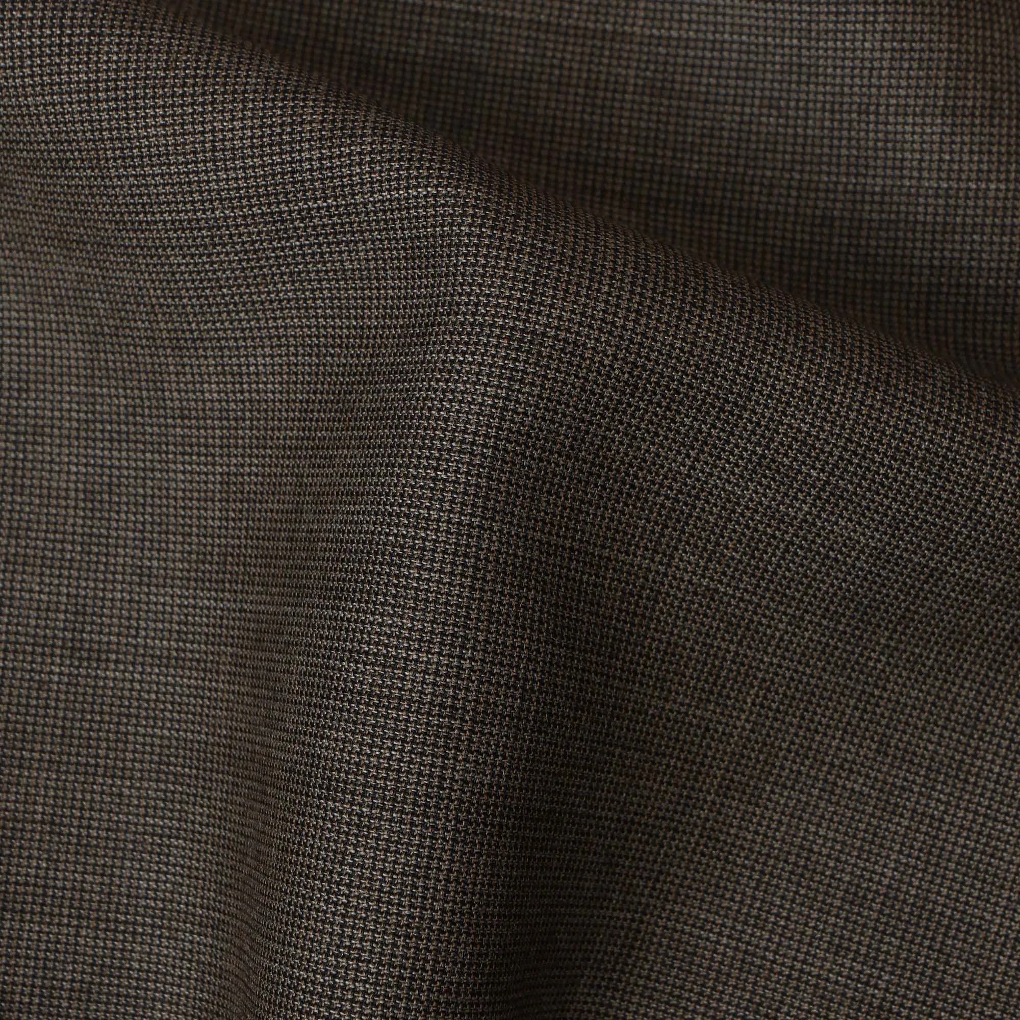 Light Brown Checkered Super 150's Italian all Wool Suiting Fabric – 3.5 Meters, 150 cm Width, Made in Italy-D20544