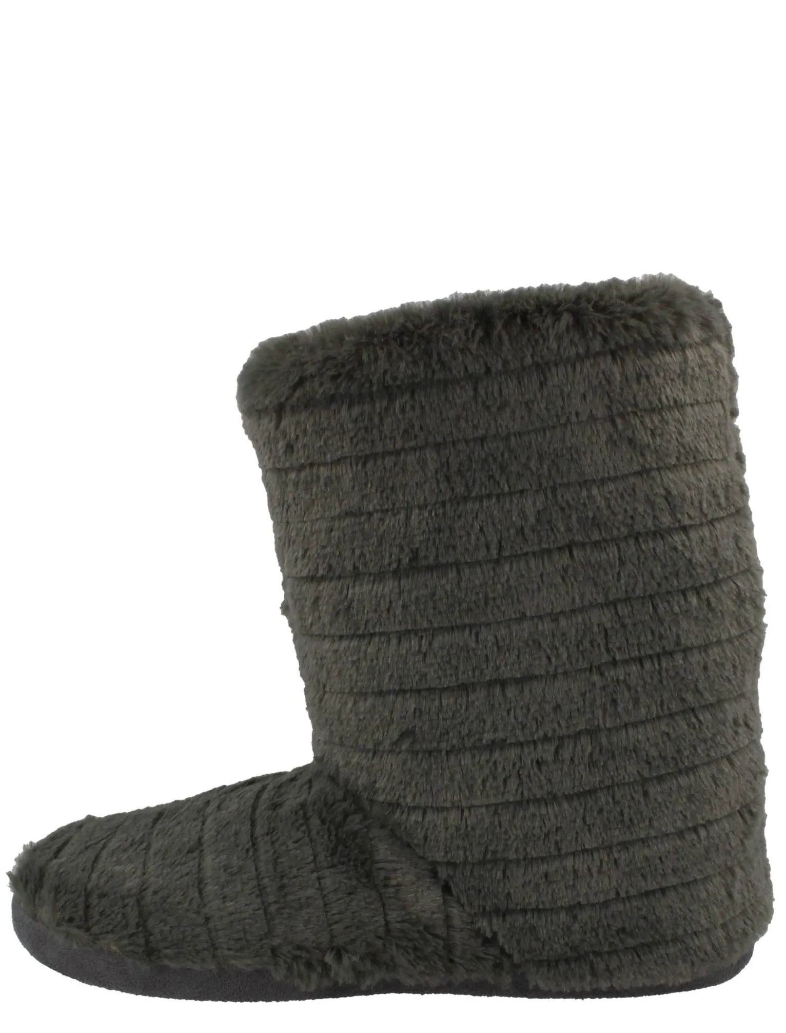 Luella Soft Faux Fur Slipper Boots in Grey