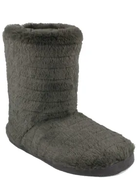 Luella Soft Faux Fur Slipper Boots in Grey