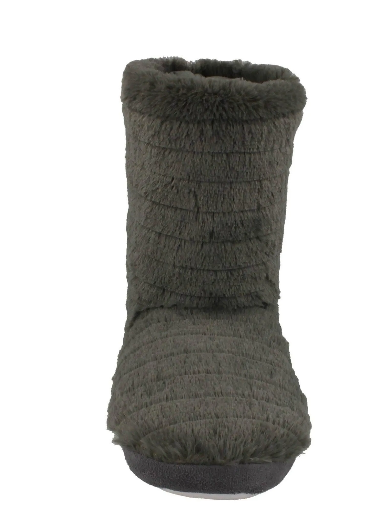 Luella Soft Faux Fur Slipper Boots in Grey