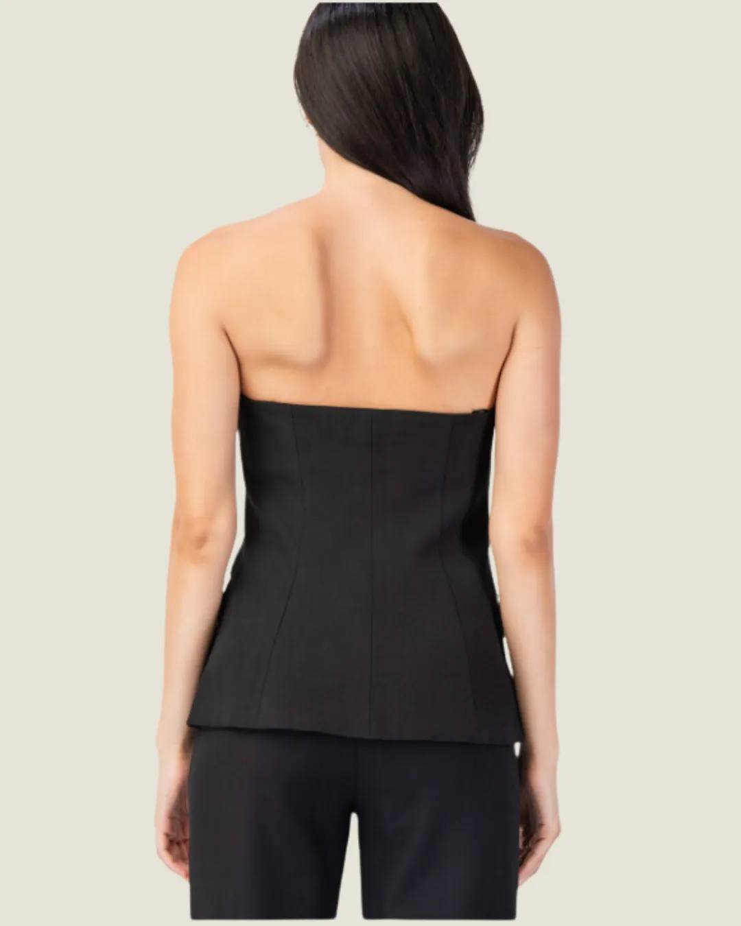 Marie's Fall: Sweetheart Woven Tailored Tube Top with Satin Trim