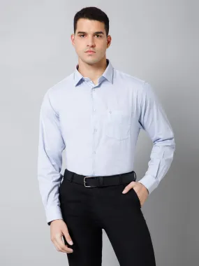 Men's Light Blue Formal Pin Stripe Full Sleeve Shirt