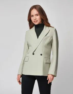 Mint Green Double-Breasted Blazer