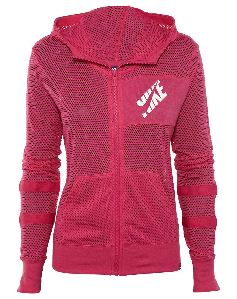 Nike Mesh Full-zip Training Hoodie Womens Style : 726486