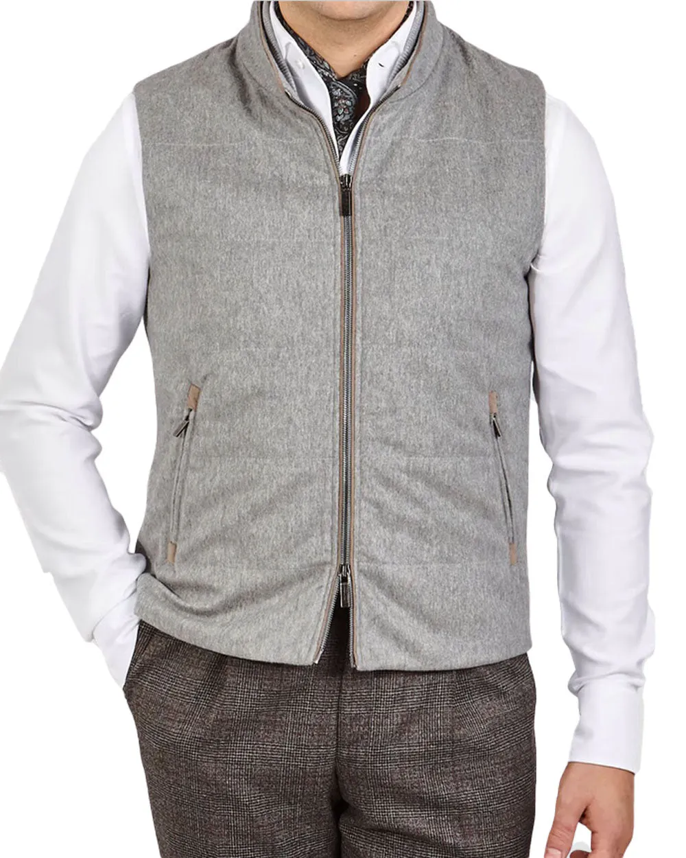 Pearl Grey Pure Cashmere Vest