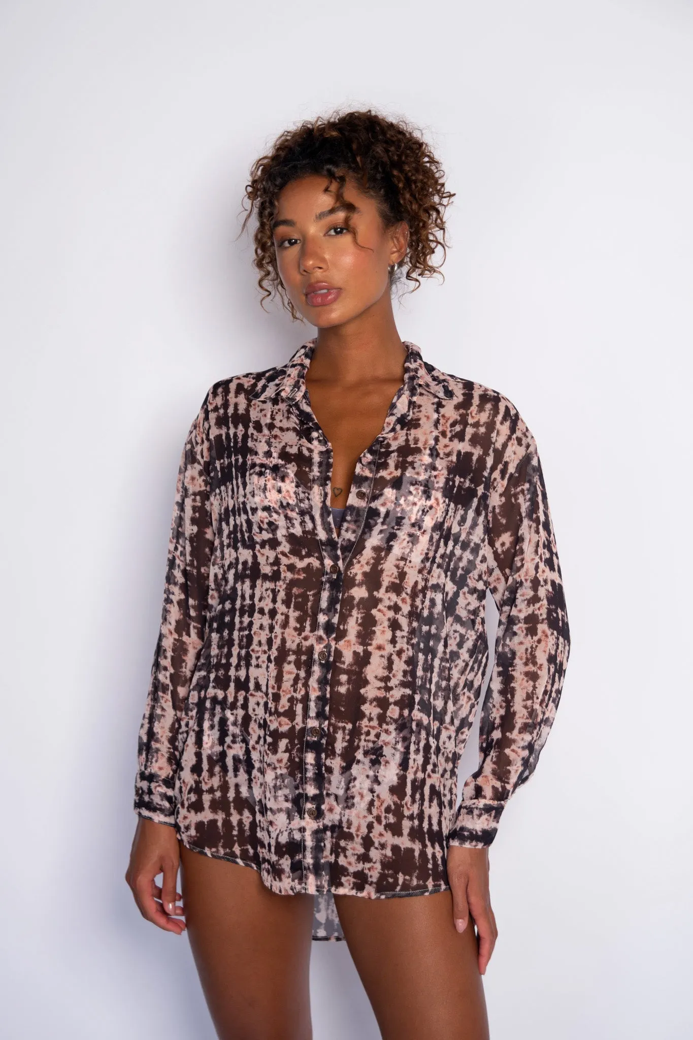 Phoenix Button Down Chiffon - Dawn