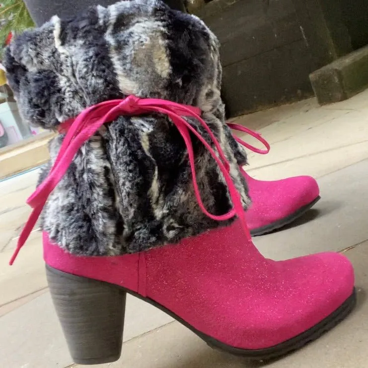 Pulpeux Fuchsia suede long leg boot- Last pairs 37 AND 38!