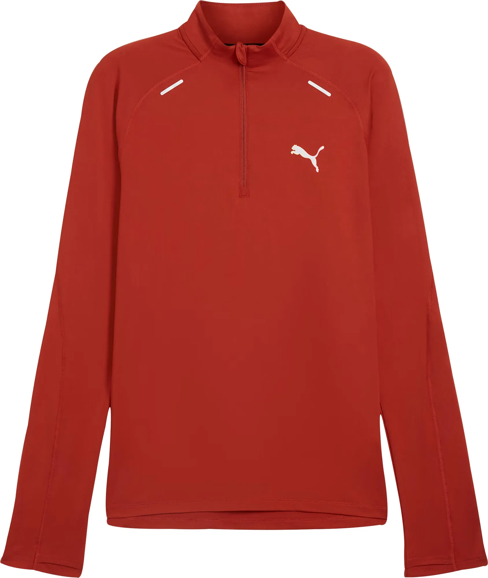 Puma Run Cloudspun Half Zip Long Sleeve Mens Running Top - Red