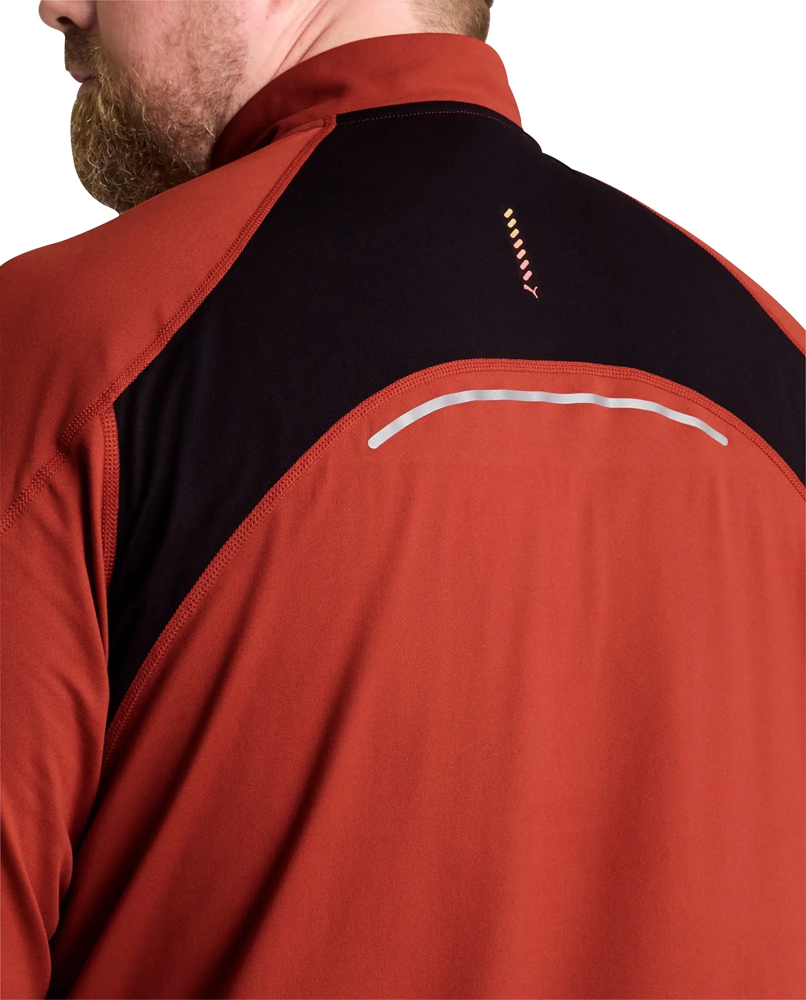 Puma Run Cloudspun Half Zip Long Sleeve Mens Running Top - Red