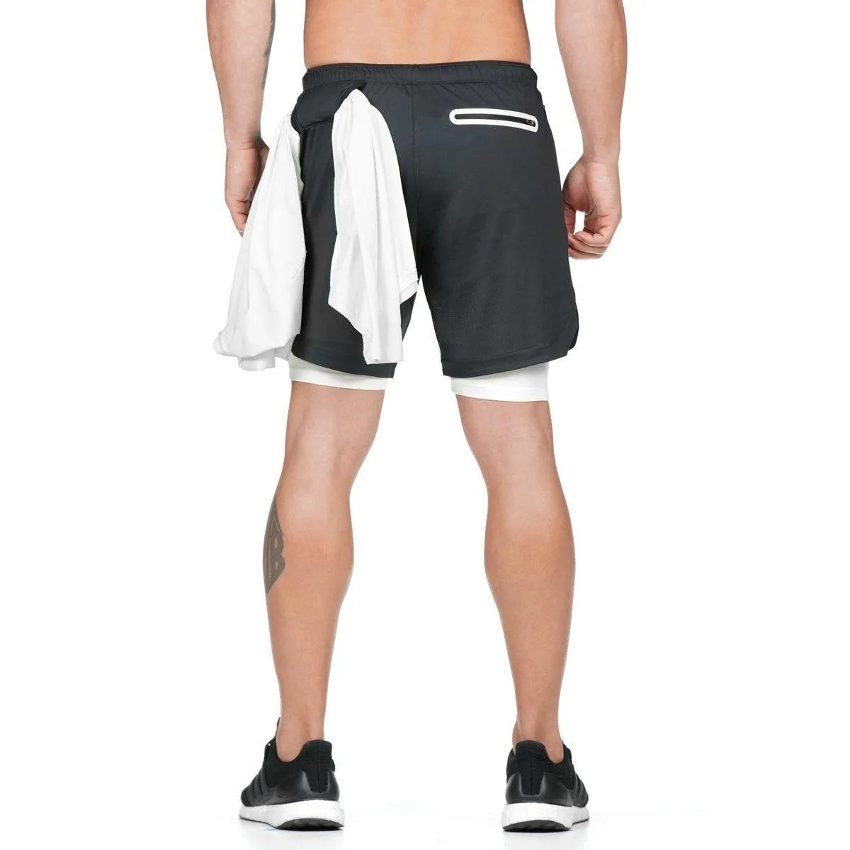 Quick Dry 2-in-1 Gym Running Shorts for Men with Pocket