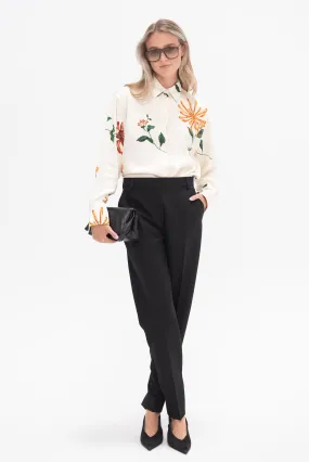 Relaxed Honeysuckle Shirt, Ecru & Orange