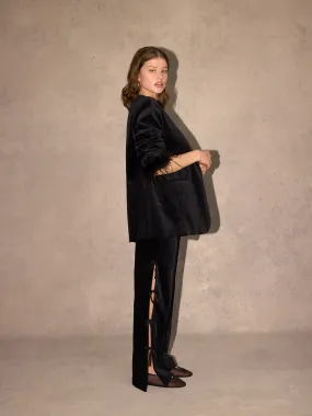 Rosamund Black Velvet Trousers