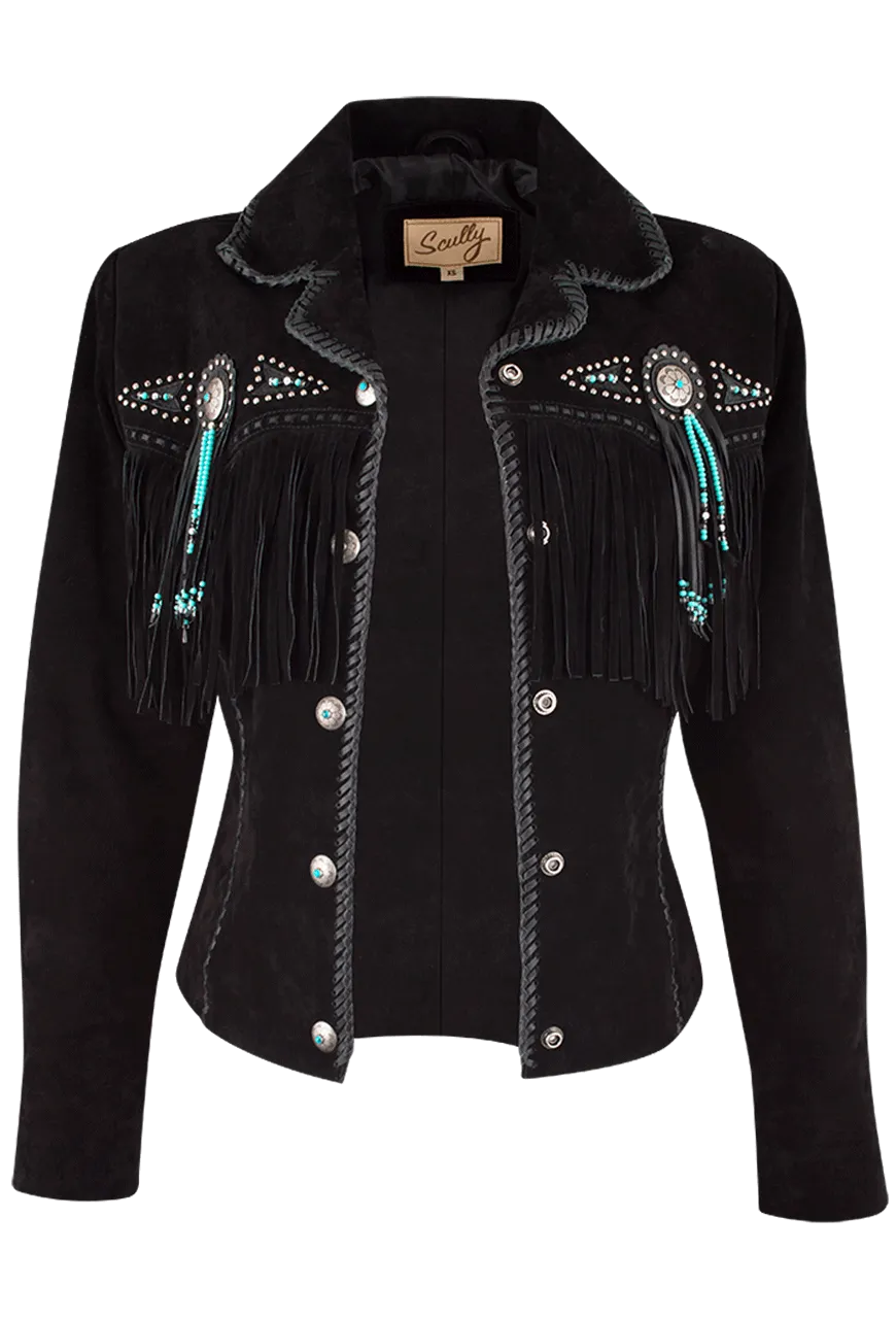 Scully Fawn Fringe Jacket - Black