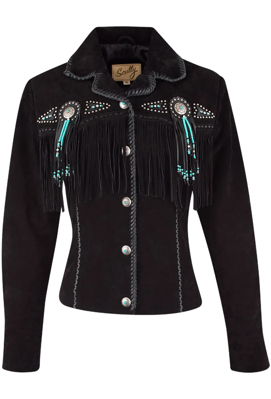 Scully Fawn Fringe Jacket - Black