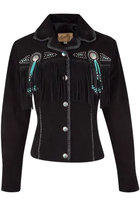 Scully Fawn Fringe Jacket - Black