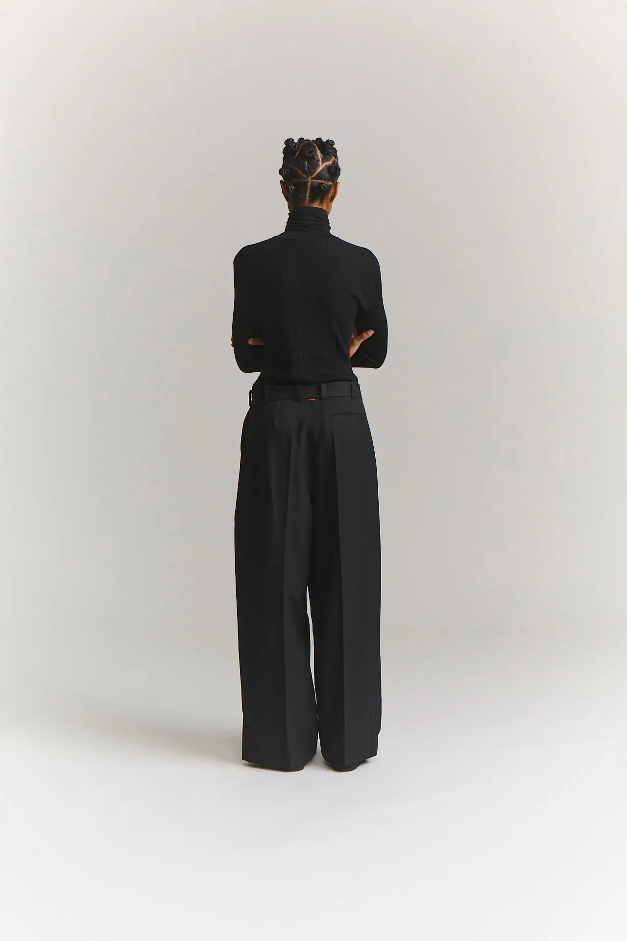 SIENNA PANT - STRUCTURED TWILL - BLACK